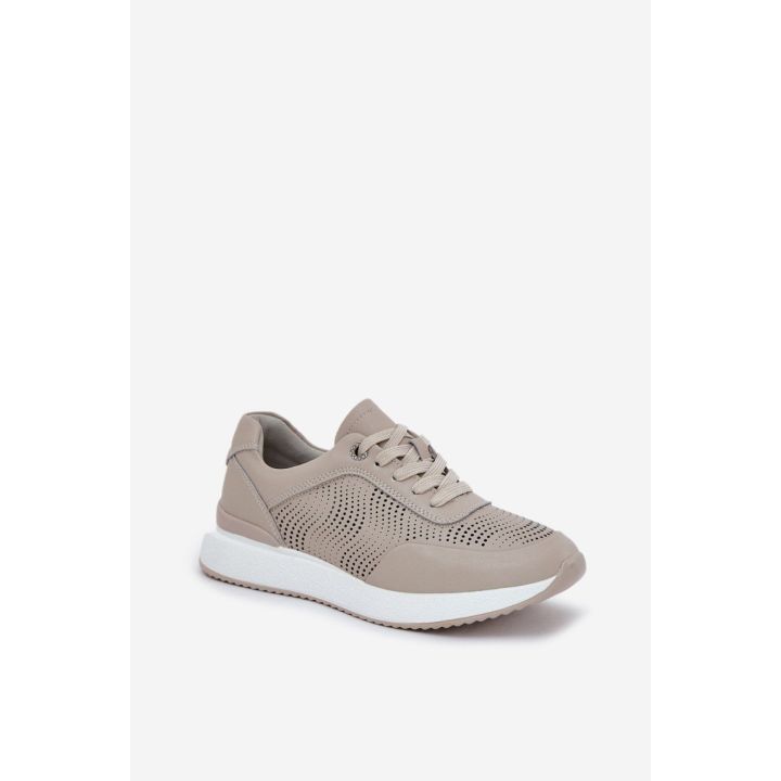 Smėlio spalvos sportbačiai su platforma Step in style