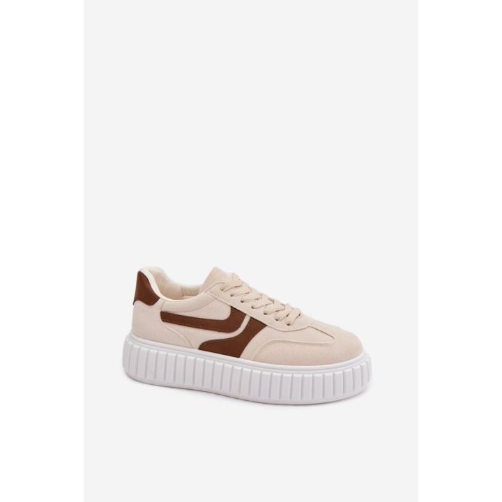 Smėlio spalvos sportbačiai su platforma Step in style