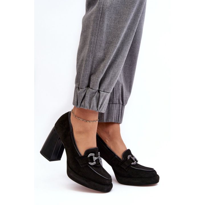 Juodi aukštakulniai bateliai su sagtimi Step in style