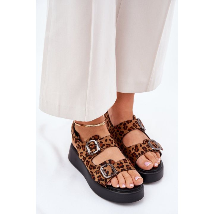 Leopardo rašto basutės su platforma Step in style