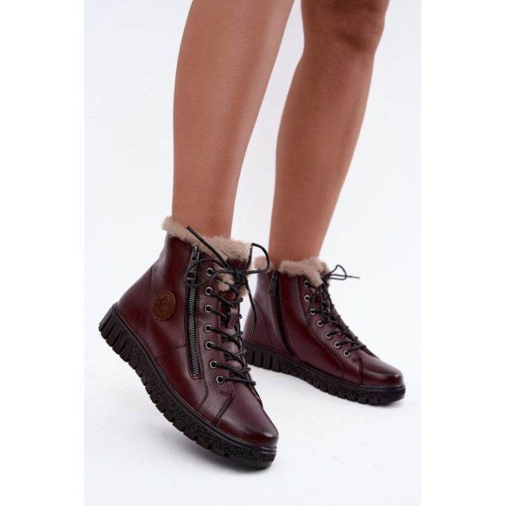 Bordo spalvos aulinukai su natūralia oda Step in style