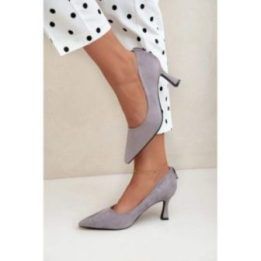 Šviesiai pilki aukštakulniai bateliai Step in style