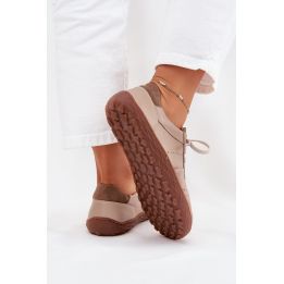 Moteriški odiniai sportbačiai barefoot Zazoo, smėlio spalvos
