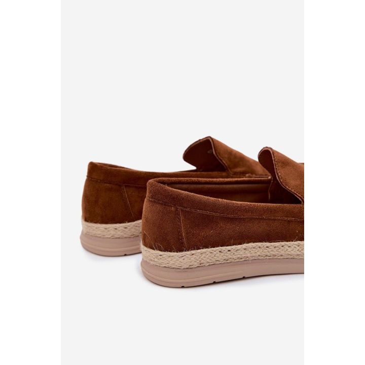 Vyriški mokasinai espadrilės, rudos spalvos