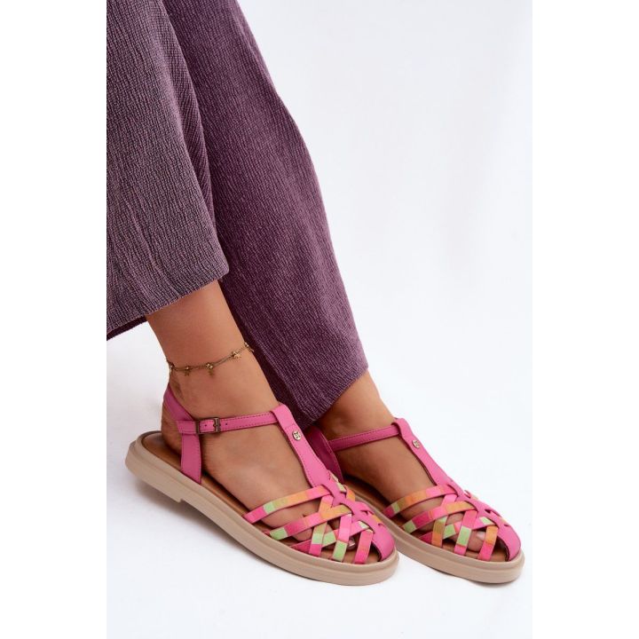 Moteriškos basutės su dirželiais, rožinės
