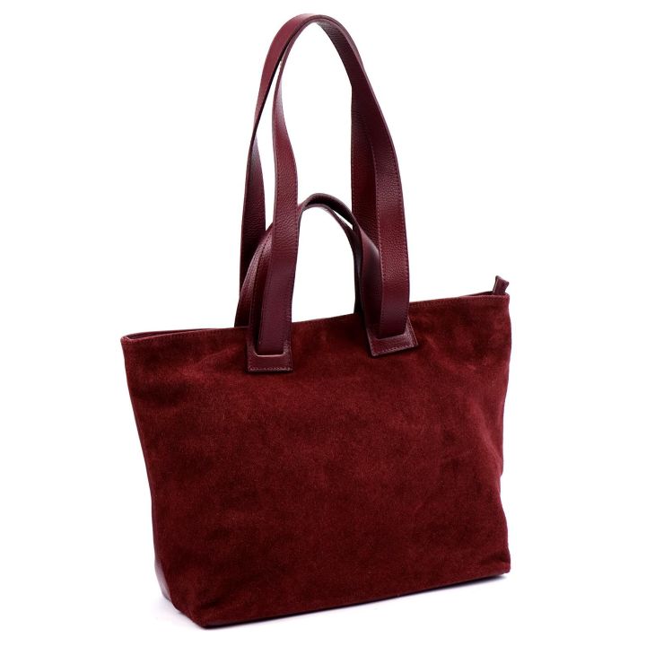 Bordinė zomšinė ir natūralios odos rankinė per petį Gregorio