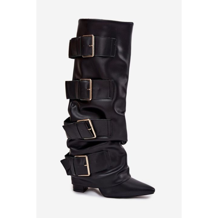 Ilgaauliai batai virš kelių su kulnu Step in style
