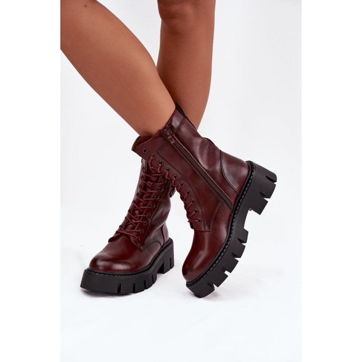 Bordo spalvos aulinukai su raišteliais Step in style