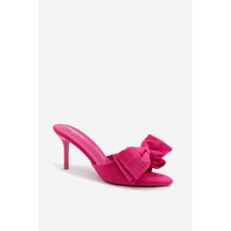 Fuksijos spalvos aukštakulnės basutės su kaspinu Step in style