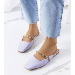 Violetinės elegantiškos Baras šlepetės