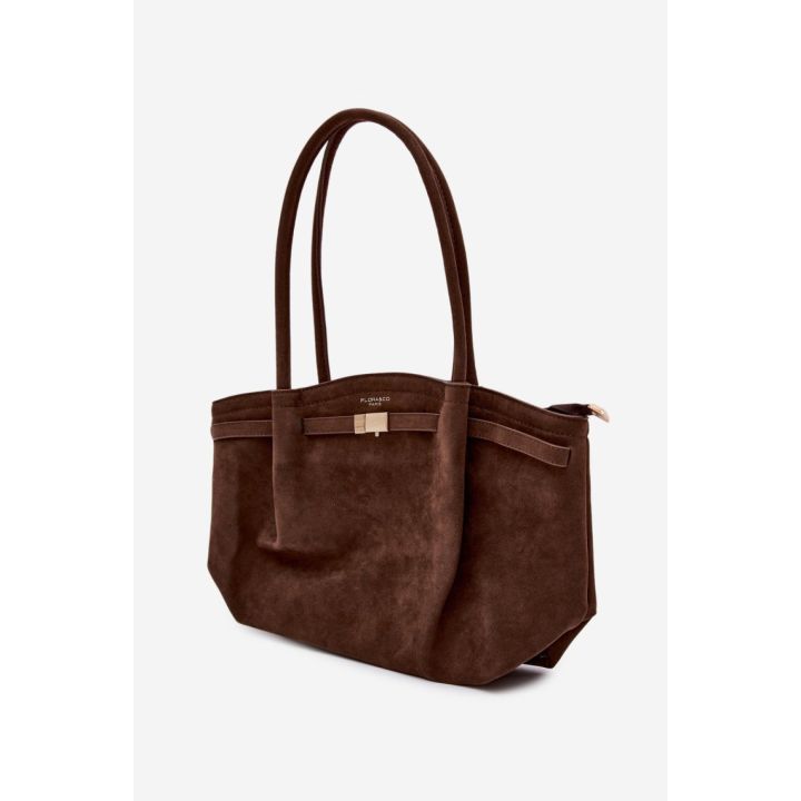 Ruda zomšos imitacijos rankinė per petį Flora&Co Paris