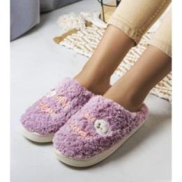 Violetinės minkštos šlepetės Why Bear