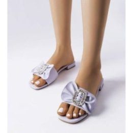 Violetinės elegantiškos šlepetės su cirkonais Fifi