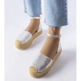 Clousson sidabrinės platforminės espadrilės