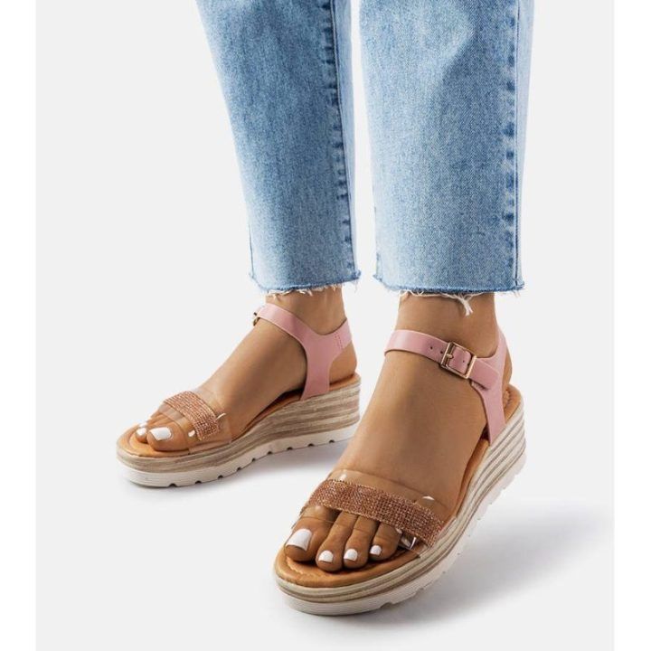 Bussière Pink Wedge Basutės