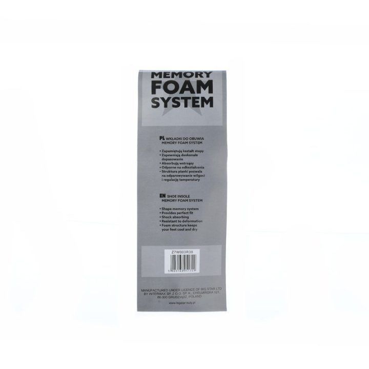 Big Star Memory Foam žali batų vidpadžiai