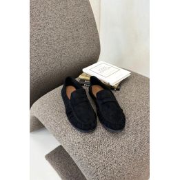 Juodi zomšos imitacijos mokasinai Step in style