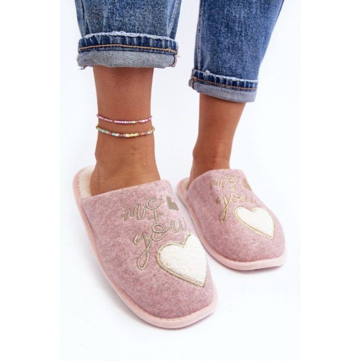 Klasikinės šlepetės su vilnoniu pamušalu Pink Mabira