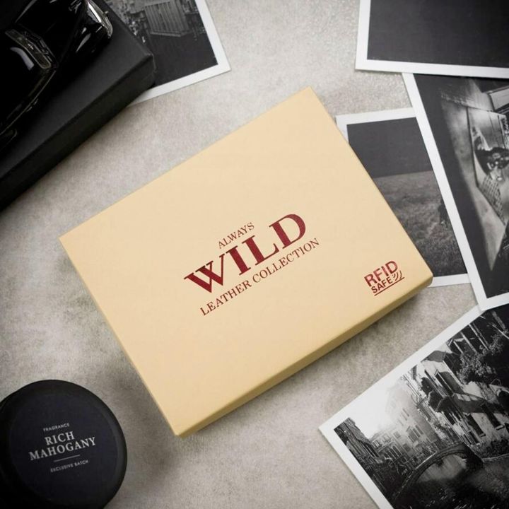 Vyriška natūralios odos RFID piniginė Wild
