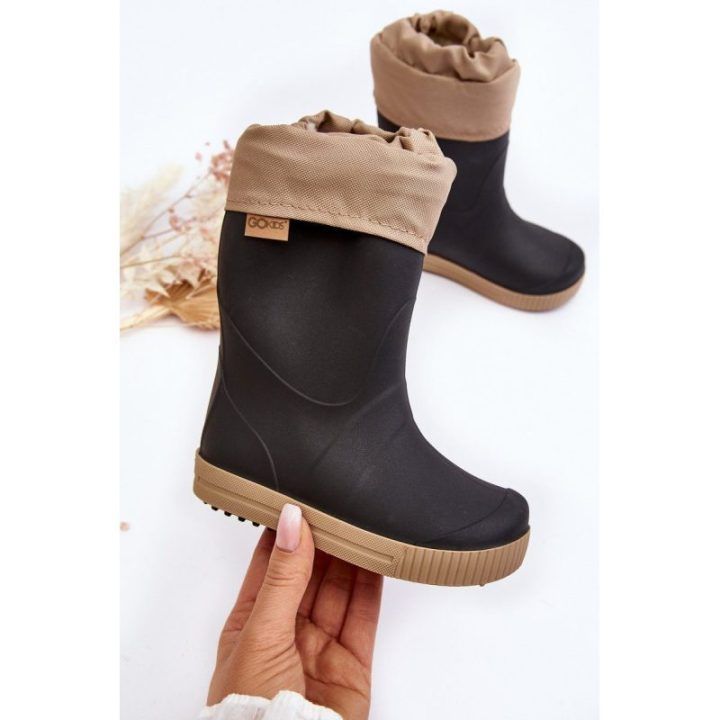 Vaikiški batai su vidiniu pamušalu Snow Wave Gokids 981 Black-Smėlio spalvos