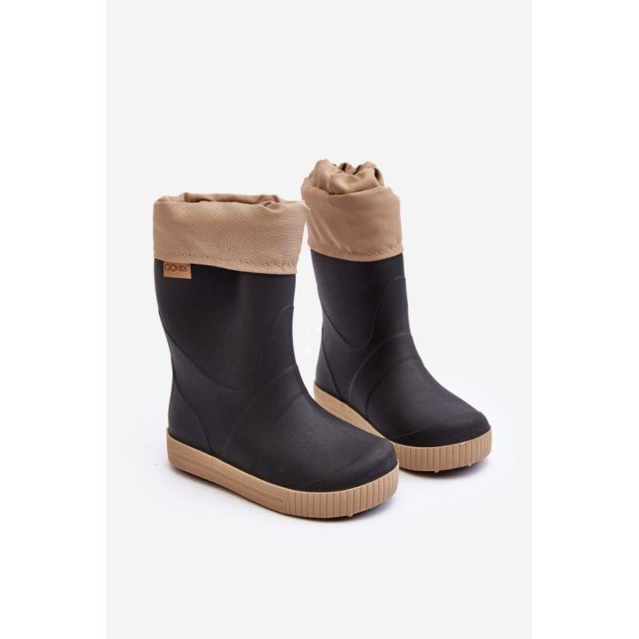 Vaikiški batai su vidiniu pamušalu Snow Wave Gokids 981 Black-Smėlio spalvos