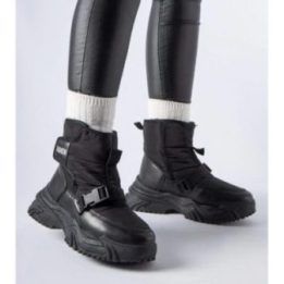 Juodi sniego batai su velcro užtrauktukais