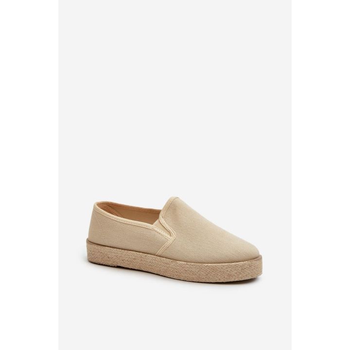 Moteriškos espadrilės su platforma, smėlio spalvos