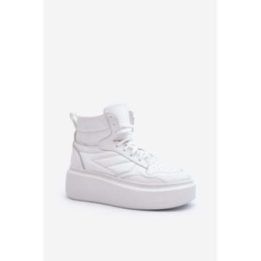 Zazoo 3392/X Moterų odiniai platforminiai sportiniai bateliai White