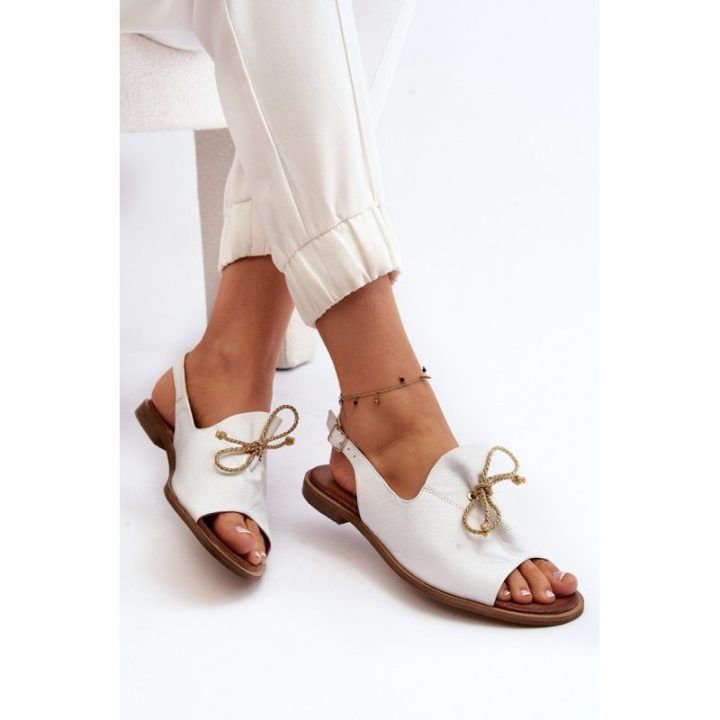 Odiniai plokšti sandalai Zazoo 2898 White