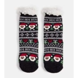 Juodos šilti kojinės su Santa Challa