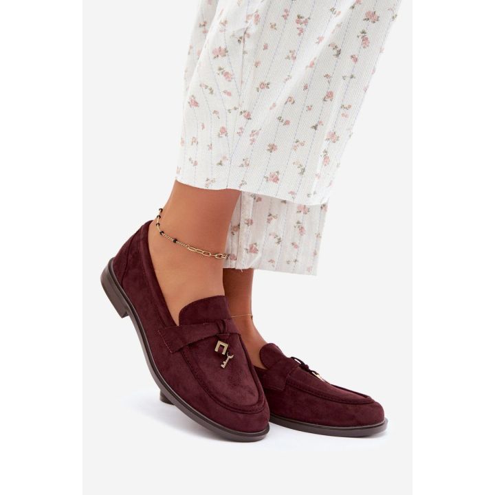 Moteriški mokasinai bordo spalvos