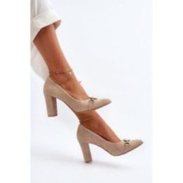 Batai blokiniu kulnu Step In Style – tamsiai smėlio