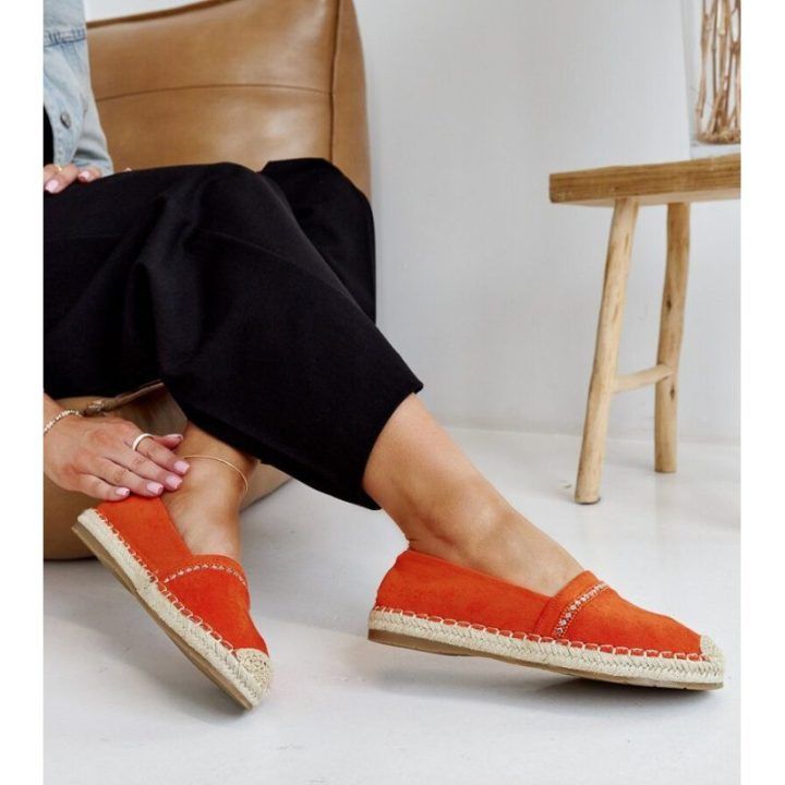 Oranžinės espadrilės su cirkoniais Abia