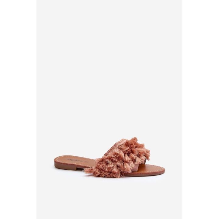 Moteriškos plokščios šlepetės su kutais Dirty Pink Rialle