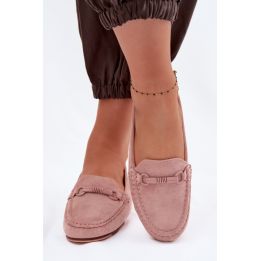 Rožiniai zomšos imitacijos mokasinai Step in style