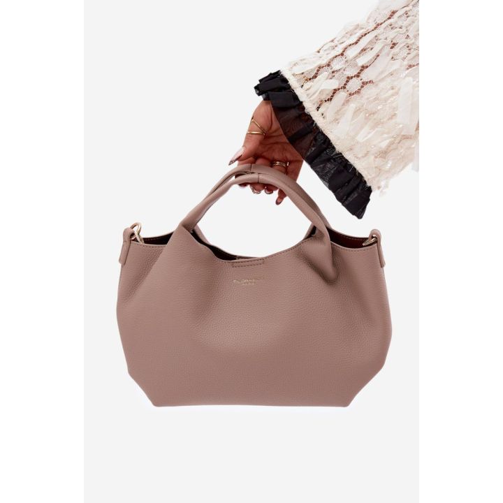 Rankinė per petį su rankena, pudros rožinės spalvos