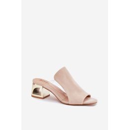 Aukštakulnės basutės su aukso spalvos kulnu Step in style