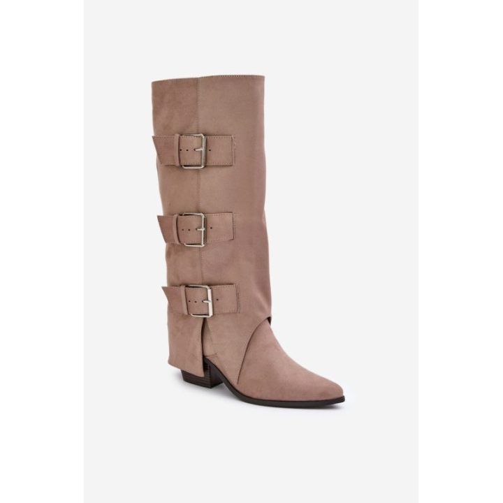 Ilgaauliai batai Step In Style – tamsiai smėlio