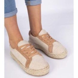 Raištinės moteriškos smėlio espadrilės Malsi