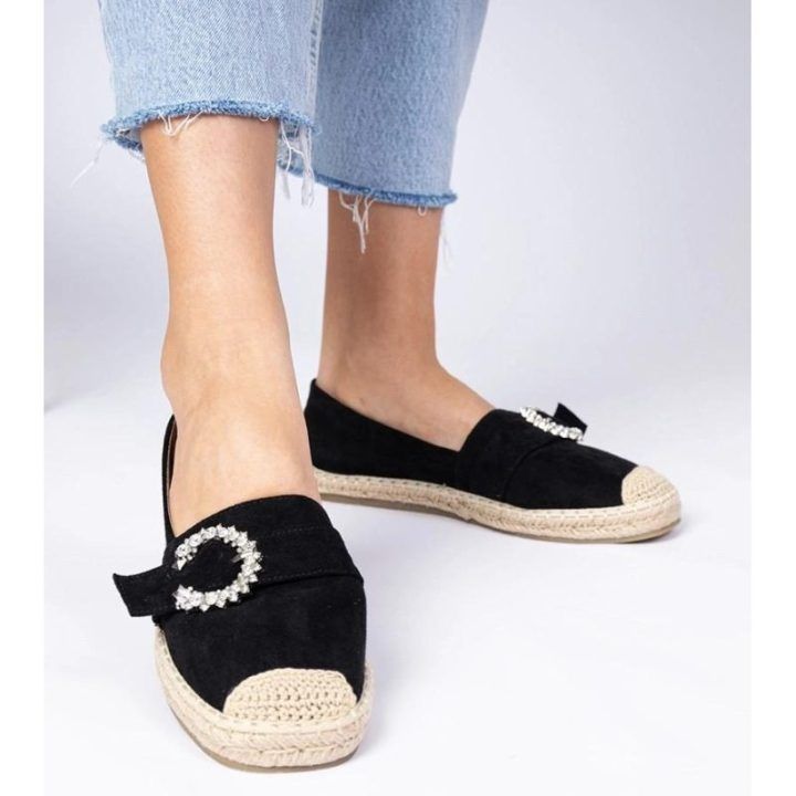 Juodos espadrilės su cirkoniais Maruta