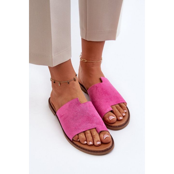 Moteriškos zomšinės šlepetės Pink Amite