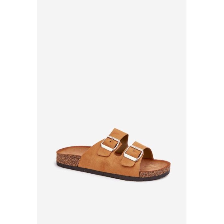 Basutės rudos eko odos su sagtimis kasdienai
