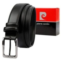 Diržas juodas odinis su sagtimi kasdienai Pierre Cardin