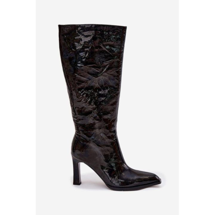 Decorated Patent Leather Women's Heels D&A MR880-055 Black