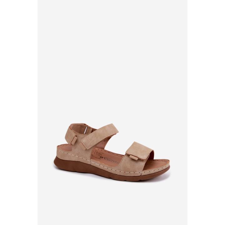 Smėlio spalvos basutės su pleištiniu kulnu Step in style