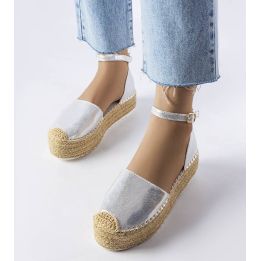 Clousson sidabrinės platforminės espadrilės