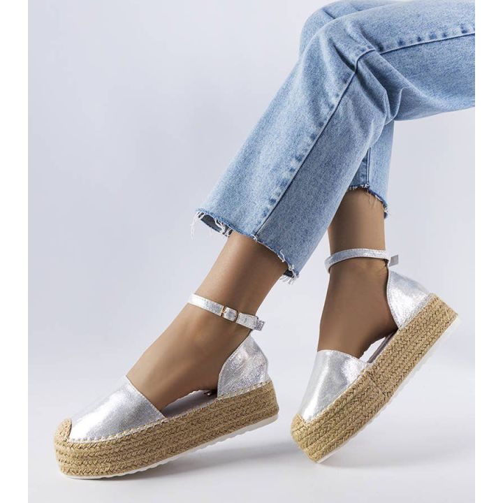 Clousson sidabrinės platforminės espadrilės