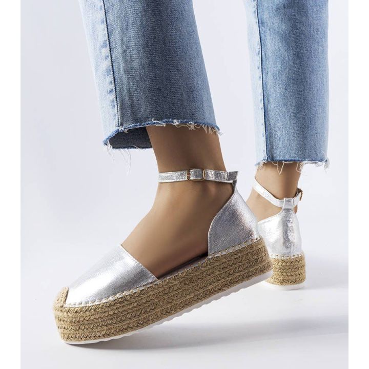 Clousson sidabrinės platforminės espadrilės