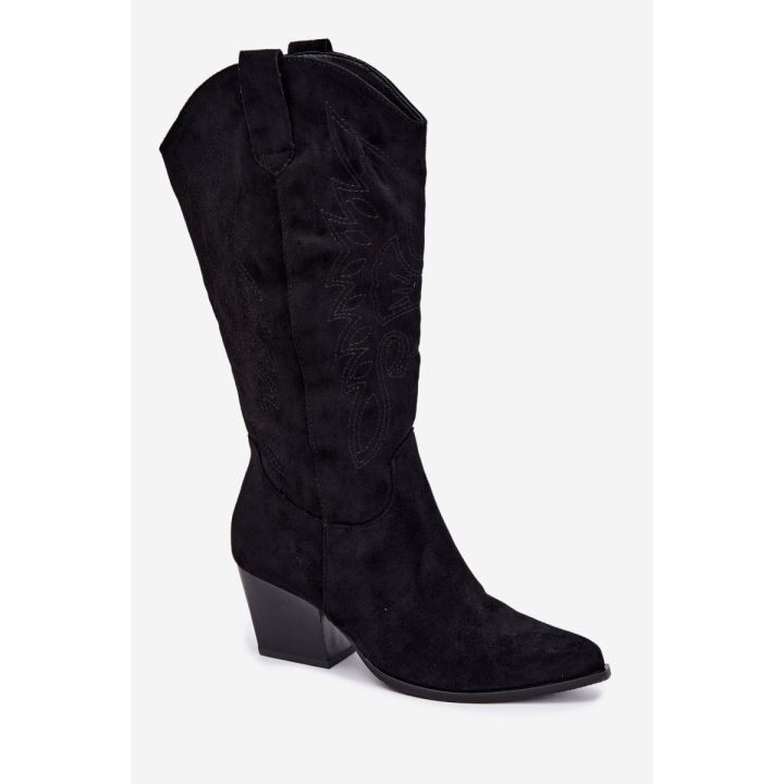 Ilgaauliai batai su kulnu Hartley, juodi
