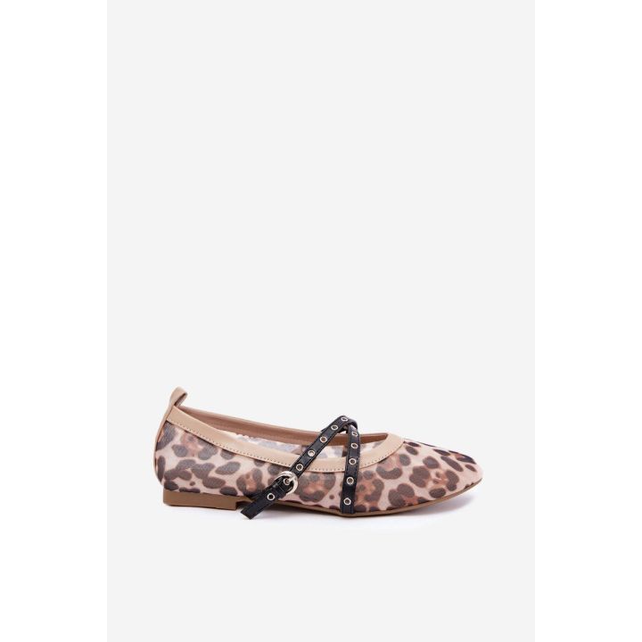 Balerinos su dirželiais ir leopardo raštu